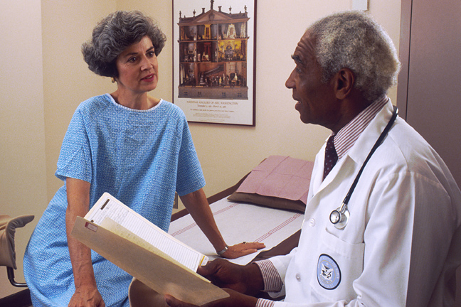 Photo of a doctor and patient