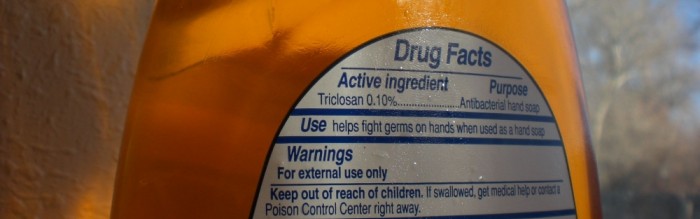 Soap containing triclosan