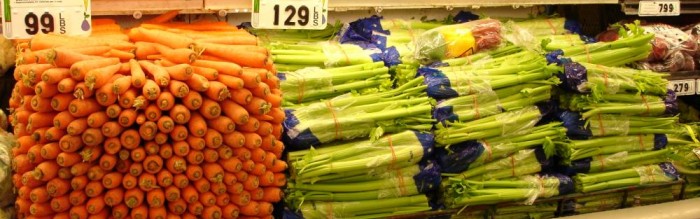 produce aisle in a supermarket