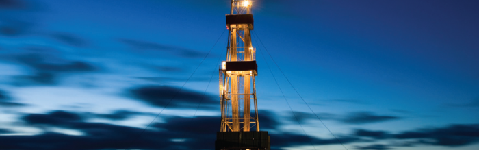 fracking well at dusk