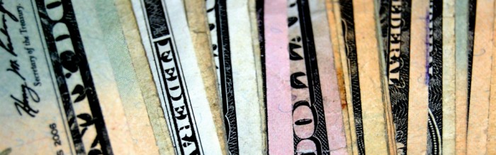 bills of money, close up